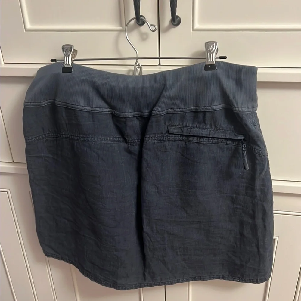 Athleta Blue Tie Front Ruched Mini Skirt